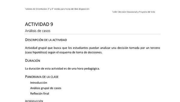 Actividad sugerida - Parte 3 - Actividad 9 - Análisis de casos