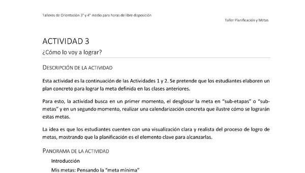 Actividad sugerida - Parte 1 - Actividad 3 - ¿Cómo lo voy a lograr?