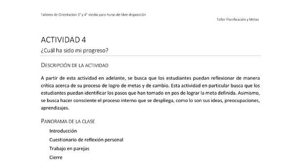 Actividad sugerida - Parte 2 - Actividad 4 - ¿Cuál ha sido mi progreso?