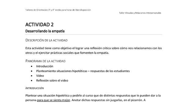 Actividad sugerida - Parte 1 - Actividad 2 - Desarrollando la empatía