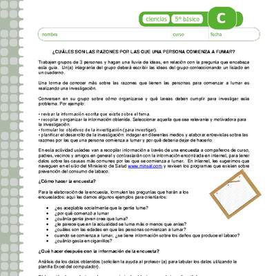 Elaboración de una encuesta sobre las razones que las personas tienen para fumar Elaboración de una encuesta sobre las razones que las personas tienen para fumar