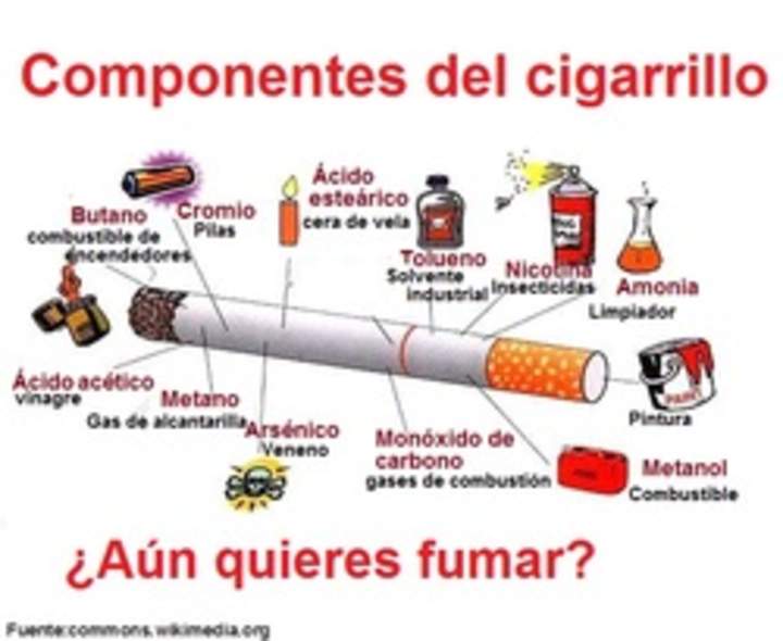 Infografía componentes del cigarrillo