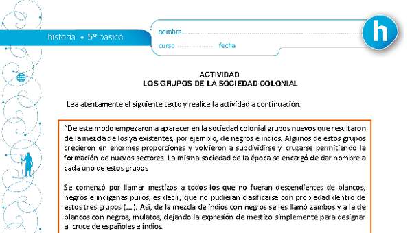 Los grupos de la sociedad colonial