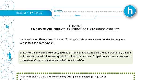 Trabajo infantil durante la cuestión social y los derechos de hoy