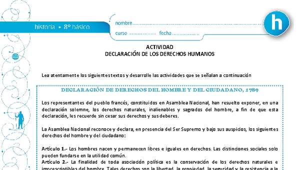 Declaración de los derechos humanos