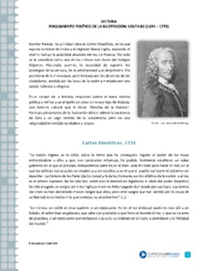 Pensamiento político de la Ilustración: Voltaire