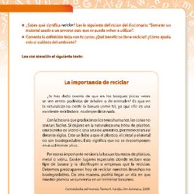 La importancia de reciclar