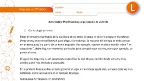 Planificación y organización de un texto