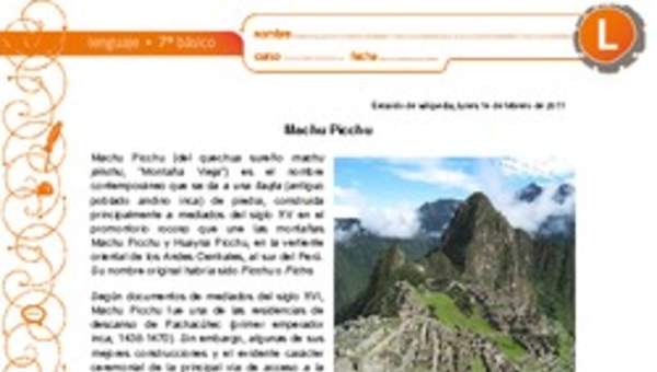 Machu Pichu