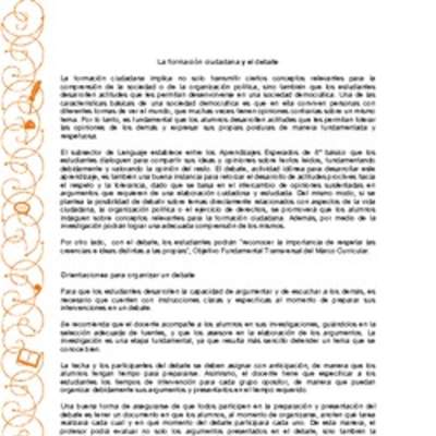 Formación ciudadana y debate