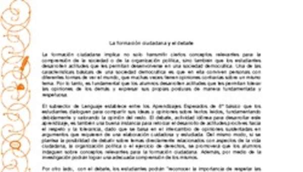 Formación ciudadana y debate