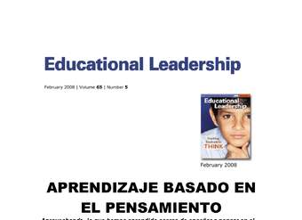 Aprendizaje Basado en el Pensamiento (Educational Leadership)