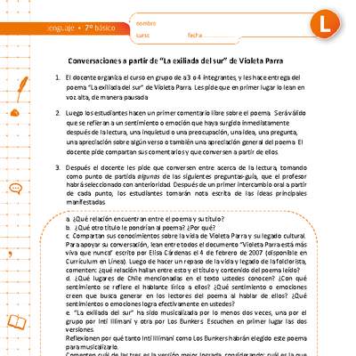 Conversaciones a partir de "La exiliada del sur" de Violeta Parra Conversaciones a partir de "La exiliada del sur" de Violeta Parra