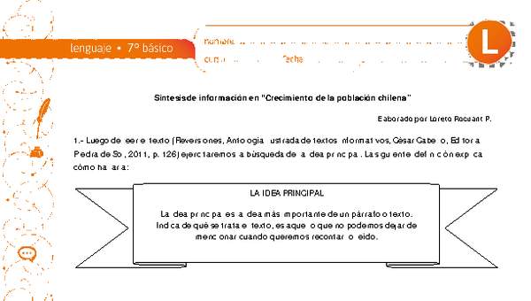 Síntesis de información en "Crecimiento de la población chilena"