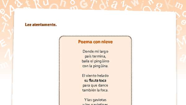 Comprensión poema con nieve