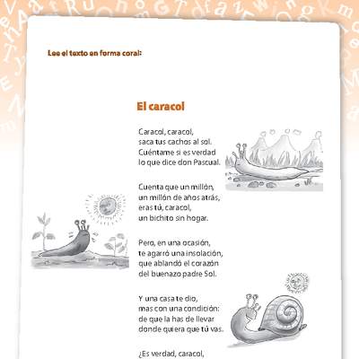 Poema el caracol