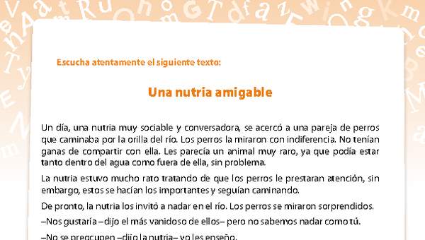 La nutria amigable