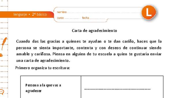 Carta de agradecimiento