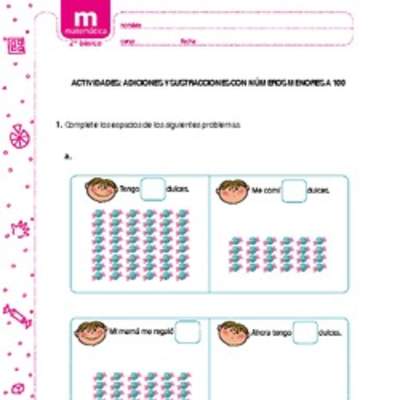 Adiciones y sustracciones con números menores a 100 (I)