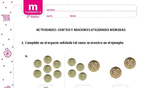 Adiciones y sustracciones utilizando monedas