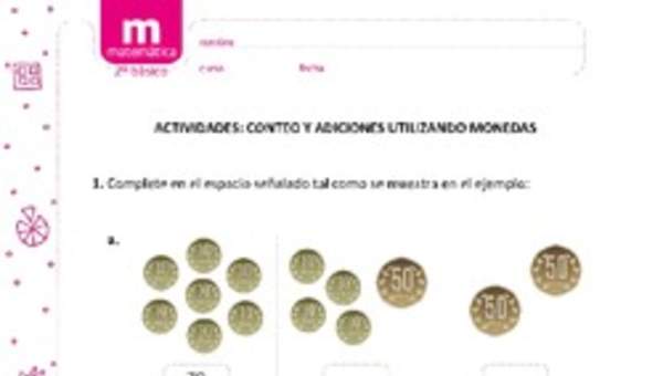 Adiciones y sustracciones utilizando monedas