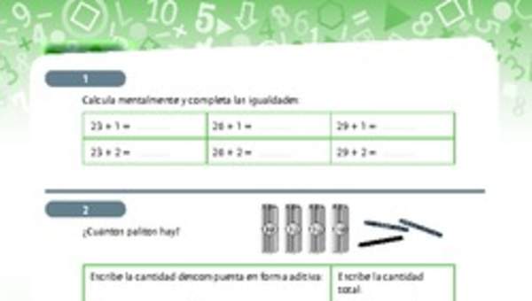 Actividades de adición y cáculo mental