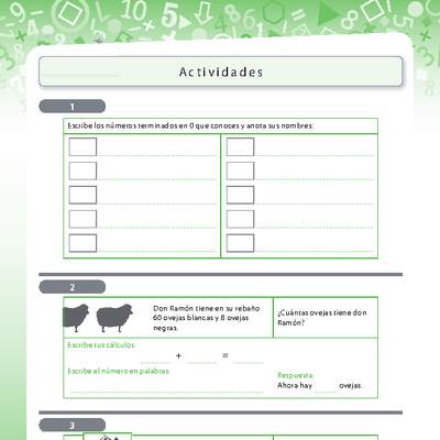 Escritura y adición de números naturales menores a 100