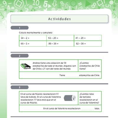 Resolución de problemas de sustracción con números menores a 100 Resolución de problemas de sustracción con números menores a 100