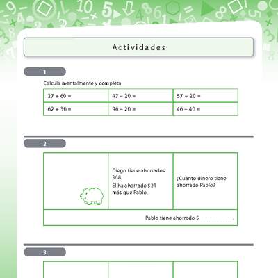 Resolución de problemas de sustracción con números menores a 100