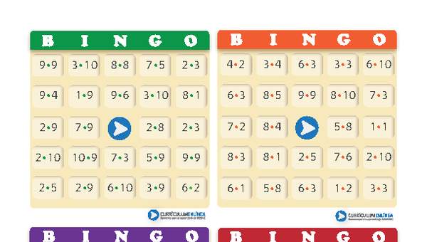 Bingo usando multiplicaciones (IX)