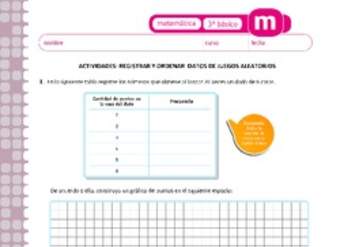 Registrar y ordenar datos de juegos aleatorios