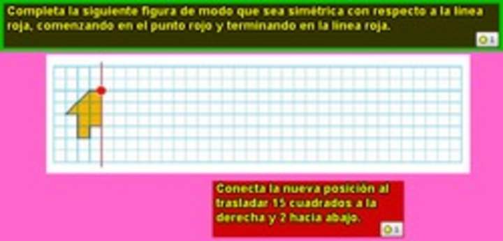 Completar una figura dado el eje de simetría