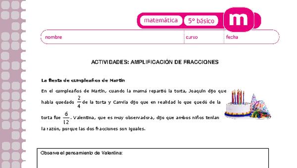 Amplificación de fracciones