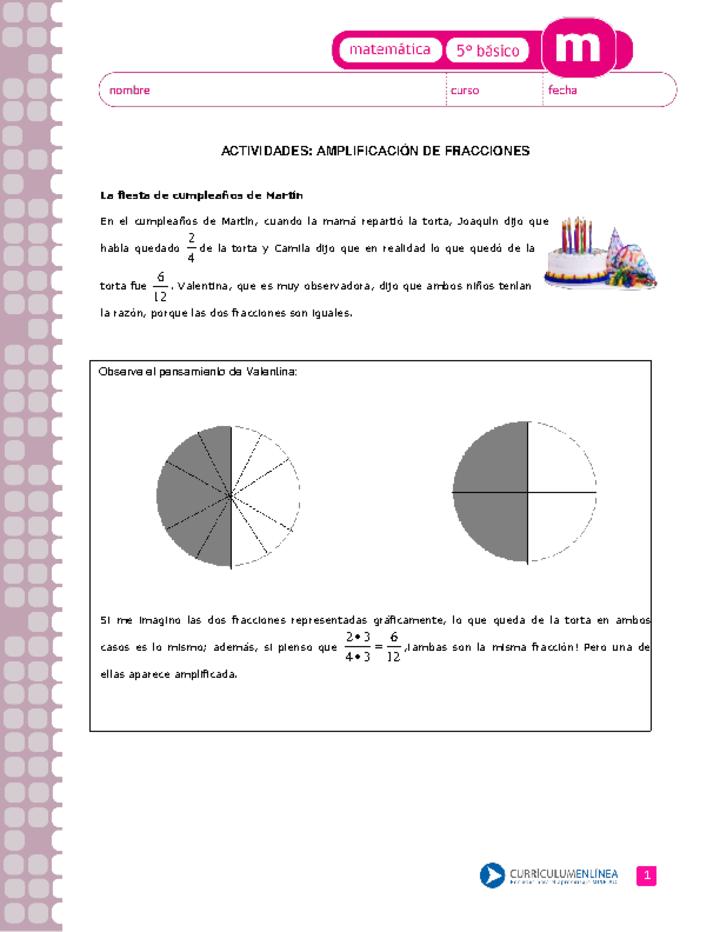 Amplificación de fracciones