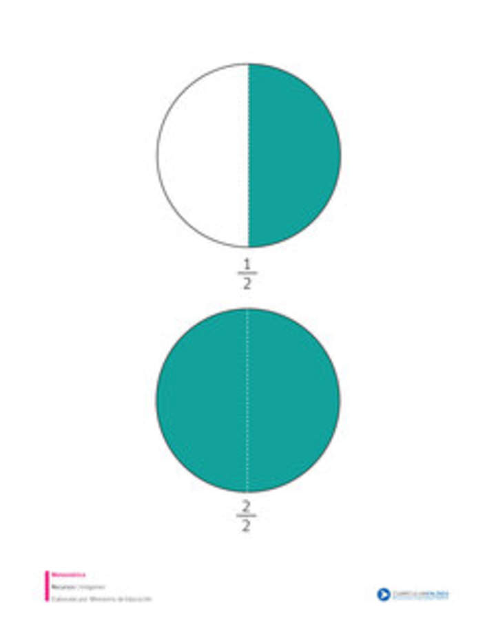 Fracciones con denominador dos