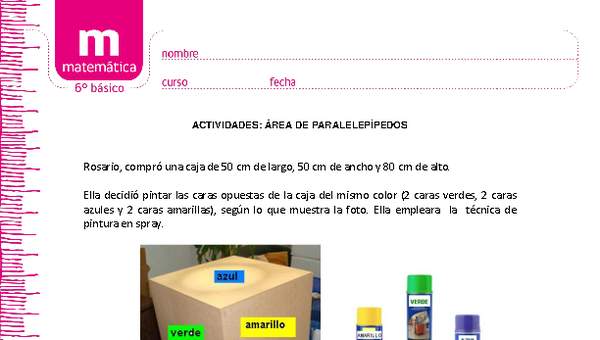 Área de paralelepípedos