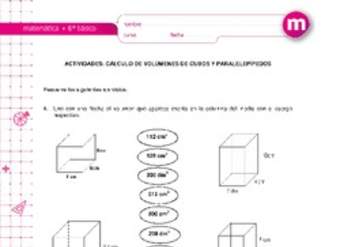 Cálculo de volúmenes de cubos y paralelepípedos