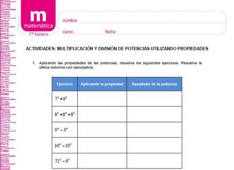 Multiplicación y división de potencias utilizando propiedades