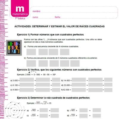 Estimar y determinar el valor de raíces cuadradas