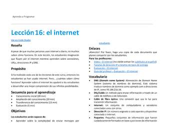 Lección16: el internet