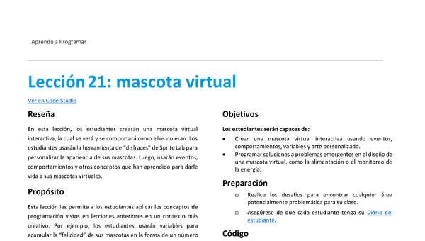 Lección21: mascota virtual