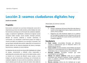 Unidad 1 - Lección 2: Seamos ciudadanos digitales hoy