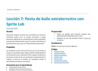 Lección 7: fiesta de baile extraterrestre con Sprite Lab