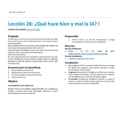 Unidad 4 - Lección 28: ¿Qué hace bien y mal la IA? I