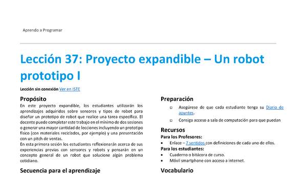 Unidad 4 - Lección 37: Proyecto expandible – Un robot prototipo I