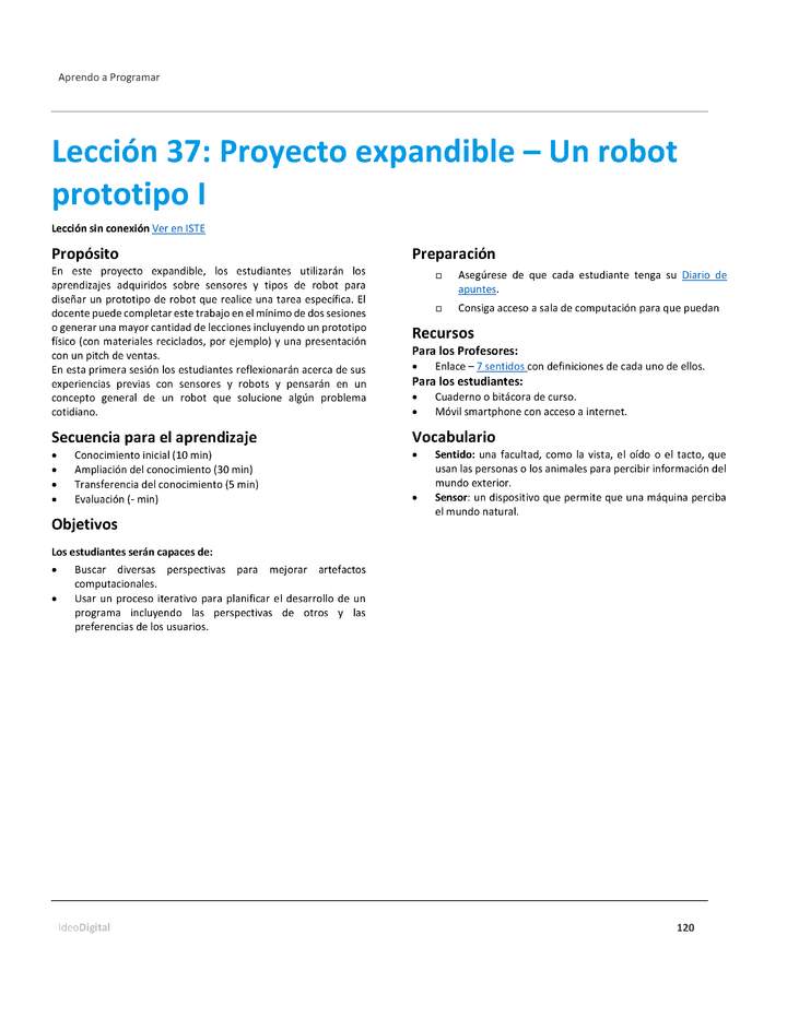 Unidad 4 - Lección 37: Proyecto expandible – Un robot prototipo I