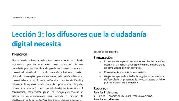 Unidad 1 - Lección 3: los difusores que la ciudadanía digital necesita