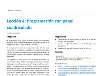 Unidad 1 - Lección 04: Programación con papel cuadriculado