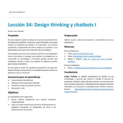 Unidad 2 - Lección 34: Design thinking y chatbots I