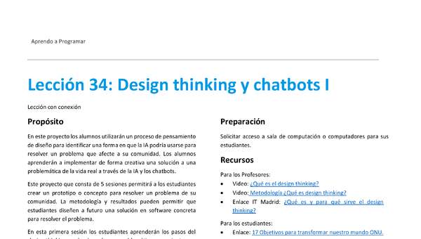 Unidad 2 - Lección 34: Design thinking y chatbots I